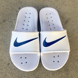 NIKE KAWA SHOWER SANDALS SWOOSH BLUES WHITES WATER